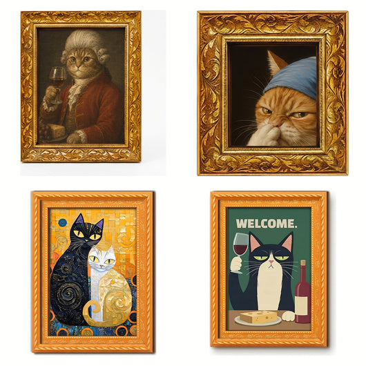 Handgemalte Vintage-Katzenmagnete