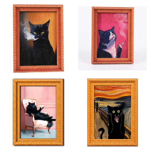 Handgemalte Vintage-Katzenmagnete