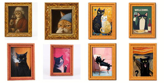 Handgemalte Vintage-Katzenmagnete